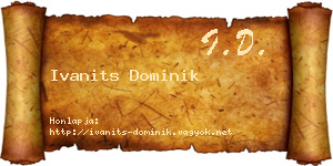 Ivanits Dominik névjegykártya